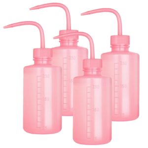 wzpb wash bottle squeeze bottle 250ml, 4pcs rinse bottle watering tools, plastic squeeze washing bottle, irrigation squeeze sprinkling can wash plant bottle (250ml / 8oz)