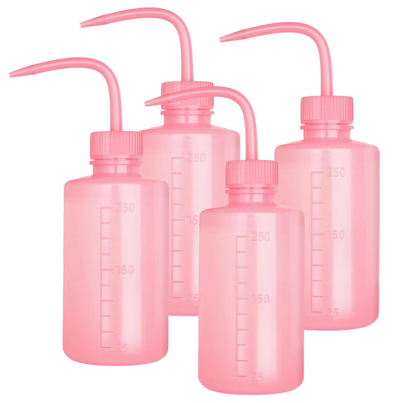 WZPB Wash Bottle Squeeze Bottle 250ml, 4Pcs Rinse Bottle Watering Tools, Plastic Squeeze Washing Bottle, Irrigation Squeeze Sprinkling Can Wash Plant Bottle (250ml / 8OZ)