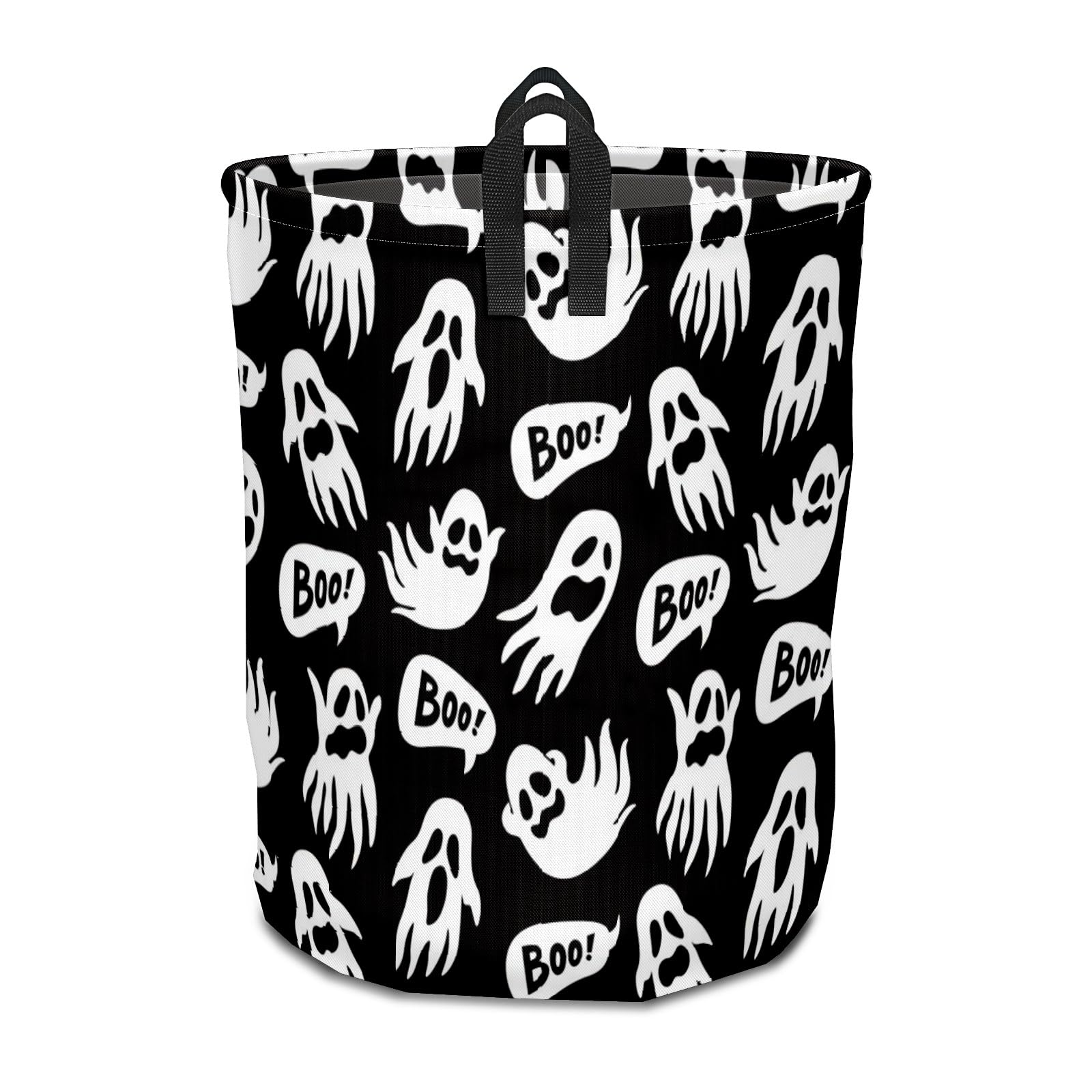 Halloween Boo Ghosts Laundry Hamper,laundry Basket,Waterproof Storage Bin for Bedroom,Clothes Organizer Basket,Toys and Blankets in Bathroom