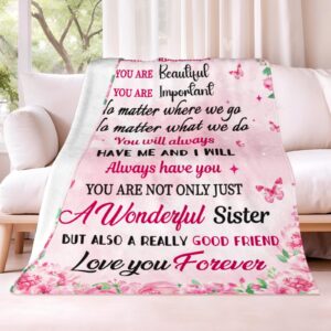 Sister Birthday Gifts Ideas - Gifts For A Sister From Brother, Sister Blankets From Sister, Big Sister Gifts For Girls, Soul Sister Blanket, Christmas/Thanksgiving/Birthday Gifts For Sister, 60" X 80"