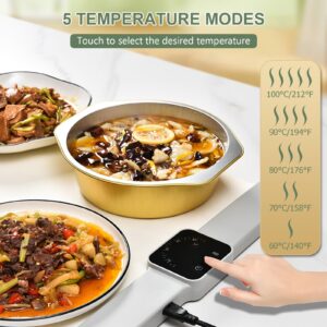 Electric Warming Tray for Food, Foldable Roll up Silicone Heating Mat for Parties Buffet with 5 Temperature Settings - Portable Food Warmers for Restaurants, Home Everyday Use