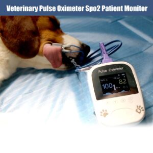 Veterinary Pulse Oximeter for Dogs,Handheld Animal Oxygen Monitor,Bluetooth Veterinarian Spo2 Monitoring Machine for Pet Canine &C at Tongue Probe,Easy to use & Accurate,Battery Powered (Not Included)