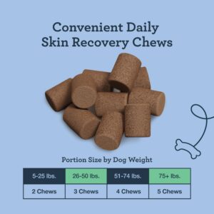 Kradle Daily Skin Recovery Chews - Skin Health Chews & Seasonal Allergy Support for Dogs - Soft Chews with Soothing Ingredients - for All Dog Breed & Sizes - 75 Count Jar