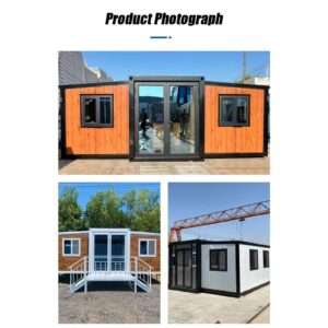 Container Modular House Portable Tiny House for Living Home Office Prefabricated Building Reusable Prefabricated Flat Pack with Bedroom Bath Living & Kitchen