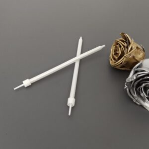 Himomys Long Thin Birthday Candles for Cake, Birthday Parties, Wedding Decorations (24, Pearl White)