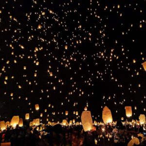 Paper Lanterns to Release in Memory, 15Pack Colored, Paper Lanterns were The Highlight of Party! Chinese Lanterns Easy to Use, Wish Lanterns for Memory of Family.