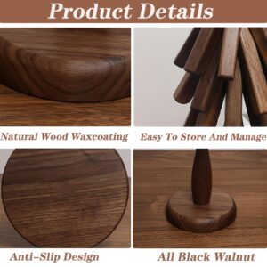 Tree Coasters, Wooden Trivet for Hot Dishes, 3-Piece Trivet Tree Set Coaster, Heat Resistant Wood Tree Shaped Trivet Mats, for Hot Pots and Pans Heat Resistant Pads for Kitchen Counter (Walnut)