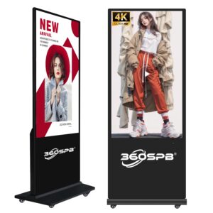 55 inch indoor digital signage, 4k uhd lcd non-touchscreen floor standing digital signage interactive displays, cms and u-disk input auto ads player android os