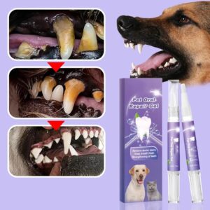 Pet Oral Repair Gel for Dogs, Pet Teeth Whitening Pen, Pet Oral Restoration Gel, Gel Care Cleaner for Dogs, Dissolve Tartar for Pets (2)