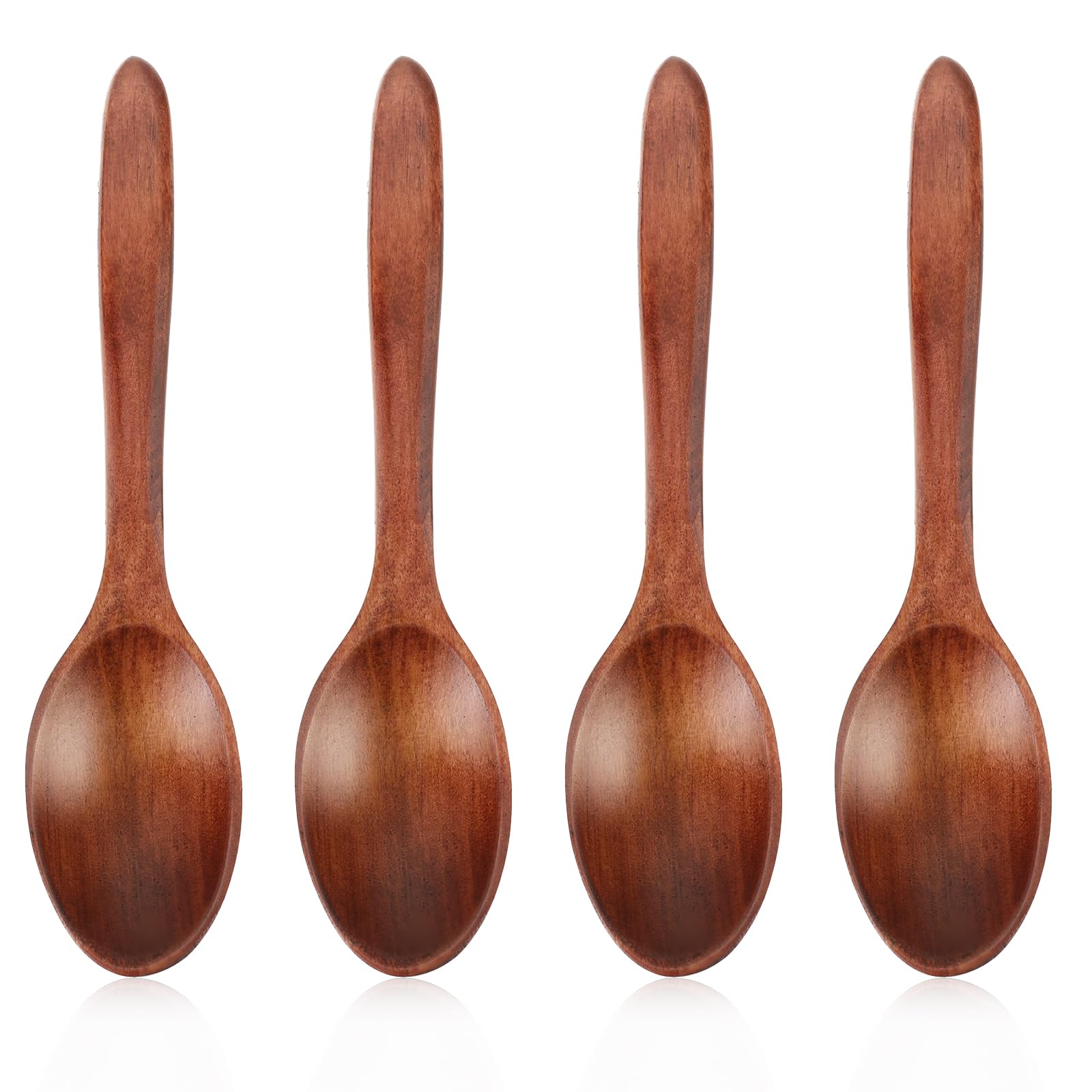 4pcs Long Handle Wooden Spoon ice Cream Spoon Wooden Teaspoon Environmentally Friendly Table Spoon Honey Coffee Tea Sugar Salt Spoons for Mixing Coffee Tea Jam and Bath Salt In Kitchen