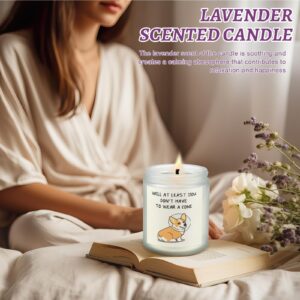 Newtay 2 Pcs Funny Get Well Gift for Women Men Post Surgery Recovery Gift Include Hand Call Bell and Lavender Scented Candle Cheer Up Gift for Women Men Friend(Cute Dog, White)