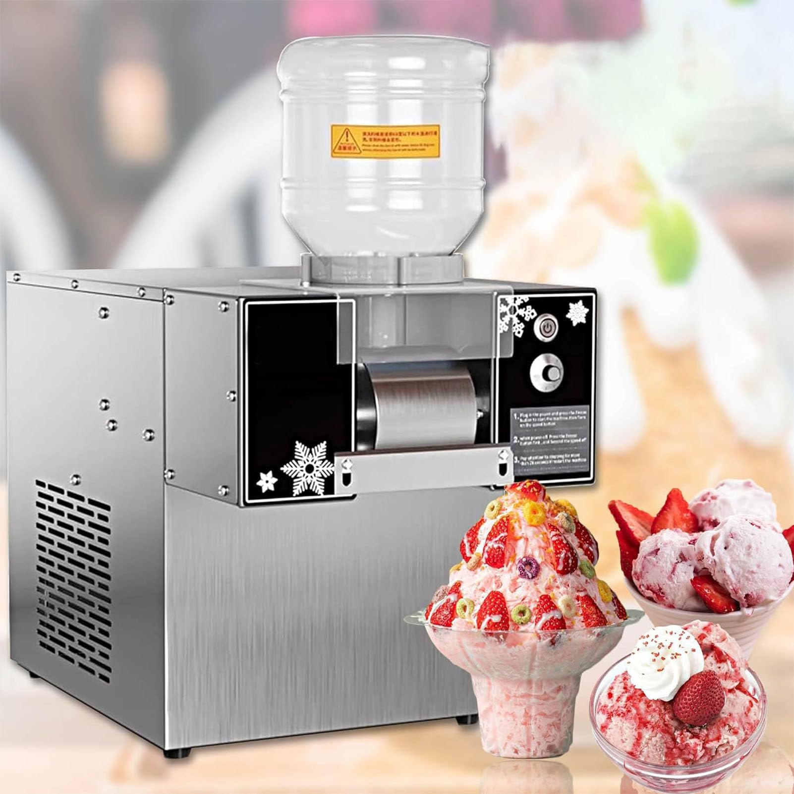 XURUIUS Mini Snowflake Ice Machine, Shaved Ice Machine, European Ice Machine, Korean Smoothie Machine, Smoothie Crusher (180KG)