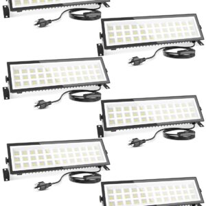 AGranTOP 6-Pack Plug in LED Shop Lights, 100W 15000LM Aluminum Garage Light w/ 118inch Power Cord, IP66 Waterproof Shop Lights for Garage, Workshop, Warehouse (Built-in ON/Off Switch)