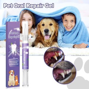 Pet Oral Repair Gel,Pet Oral Restoration Whitening Gel,Pet Oral Restorative Gel, Pet Teeth Cleaning Pen, Eliminate Bad Breath, Pet Teeth Breath Freshener Gel Oral Care (2)