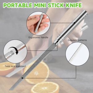 hongani Multipurpose Outdoor Portable Fruit Knife With Sheath, Cuchillo Multiusos Para Fruta PortáTil Para Exteriores Con Funda,Sterling Silver Knife Stick One Fruit Knife (1PCS)