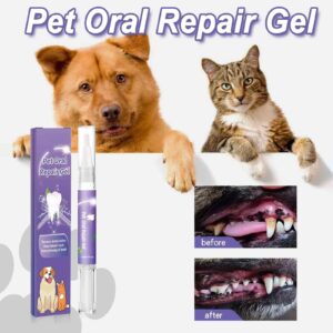 Pet Oral Repair Gel,Pet Oral Restoration Whitening Gel,Pet Oral Restorative Gel, Pet Teeth Cleaning Pen, Eliminate Bad Breath, Pet Teeth Breath Freshener Gel Oral Care (2)