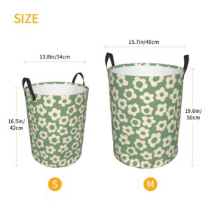 Vintage Groovy Flowers Laundry Basket - Easy Carry Handles Laundry Basket, Large Foldable Laundry Hamper for Bedroom, Bathroom, Dorm, Laundry Room, 75L