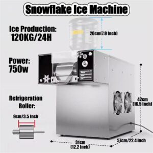 XURUIUS Korean Snowflake Ice Machine, Commercial Milk Mango Smoothie Shaved Ice Machine, Smoothie Crusher, 4 Flavors of Snowflake Ice (120KG)