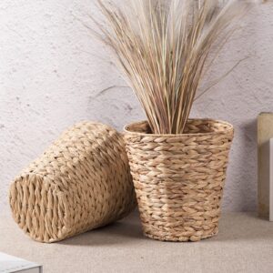 Wicker Waste Basket, Trash Basket, Handwoven Trash Cans, String Rattan Trash Can, Waste Papers Basket, Small Trash Can, for Bedroom, Bathroom, Kitchen, Living Room, Office