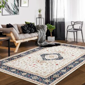 cozyloom 9x12 large living room area rug washable rug indoor vintage bedroom rug with rubber backing oriental area rug throw floor carpet floral dining room large carpet home office rug, gold