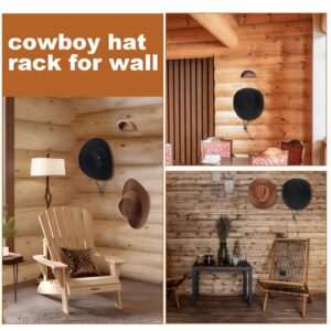 Cowboy Hat Rack ,2 Pack Wooden Cowboy Hat holder,Satin Finish Hat Hangers for Wall ,Cowboy Hat Rack for Wall Can Keeps Original Shape of Hat,Applies to Fedoras Hat Cowboy Hat Sun Hats ( Walnut Wood)