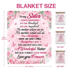 Sister Birthday Gifts Ideas - Gifts For A Sister From Brother, Sister Blankets From Sister, Big Sister Gifts For Girls, Soul Sister Blanket, Christmas/Thanksgiving/Birthday Gifts For Sister, 60" X 80"