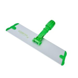 restaurantware-clean tek professional 15.7 inch flat mop plate frame, 1 quick connect mop frame for wet or dry mop pads - mop pads sold separately, durable, green aluminum cleaning mop pad frame