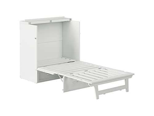 AFI, Vivian Murphy Bed Chest Twin XL with Storage Drawer and Built-in USB Charger, White