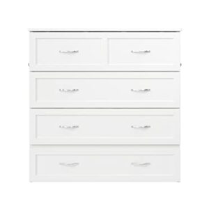 AFI, Vivian Murphy Bed Chest Twin XL with Storage Drawer and Built-in USB Charger, White