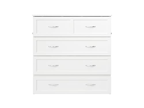 AFI, Vivian Murphy Bed Chest Twin XL with Storage Drawer and Built-in USB Charger, White