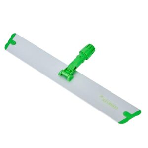 restaurantware-clean tek professional 23.6 inch flat mop plate frame, 1 quick connect mop frame for wet or dry mop pads - mop pads sold separately, durable, green aluminum cleaning mop pad frame