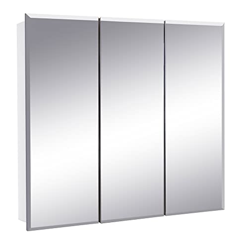 Design House 25 Inch Cyprus Bathroom Medicine Cabinet, Wall Mounted, Mirror, Clear Gloss, 590331