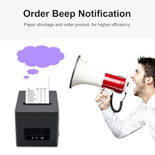 Hyuduo POS Receipt Printer High Speed Printing Auto Paper Cutting 80mm USB Thermal Receipt Printer for Restaurant Retail Store (US Plug 100‑240V)