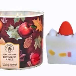 Honeycrisp Apple - White BarnBath/Body Works- 3-Wick Scented Candle 14.5 OZ Burns 25-45 Hours with Strawberry Cake Soap Natural