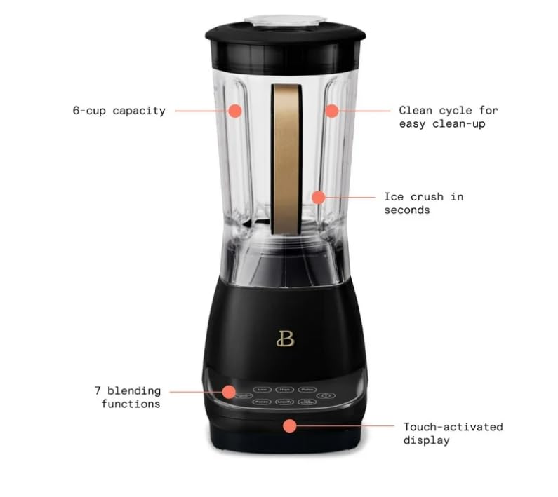 Generic Beautiful High Performance Touchscreen Blender, Black Sesame by Drew Barrymore