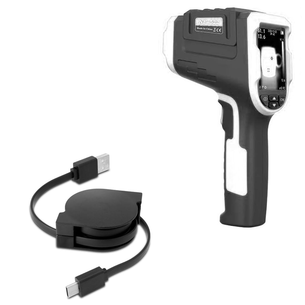 BoxWave Cable Compatible with Noyafa NF-525 Handheld Thermal Imager - miniSync - USB-A to USB Type-C, Retractable Cable - USB-A to USB Type-C