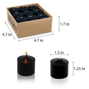 9-Pack 1.25-Inch Black Votive Candles for Halloween – Unscented Small Tealight Candle for Home Decor, Church and Special Occasions