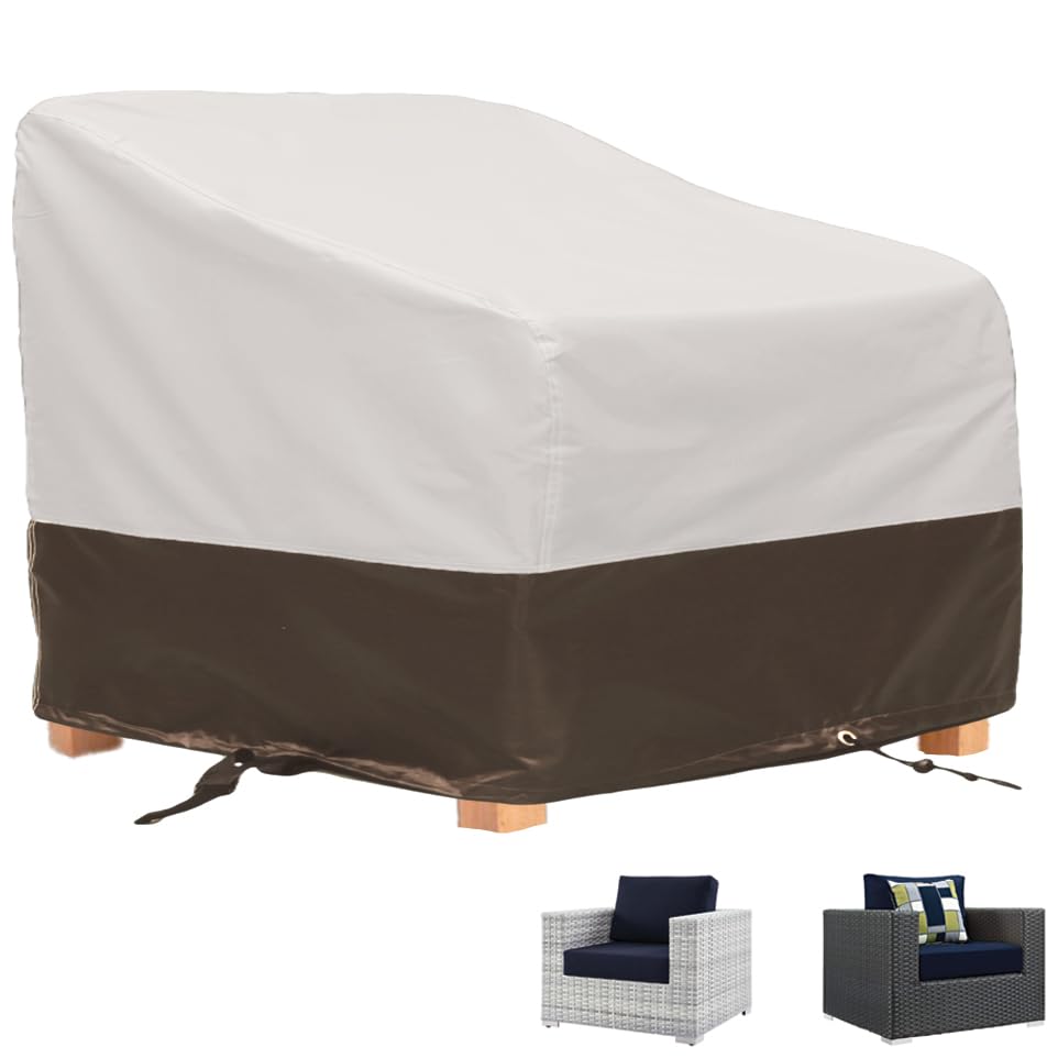 40D x 40W x 35H UV-proof Waterproof Furniture Patio Cover 520D beige brown two tone 40x40x35 breathable dust proof sofa table chair storage bar high chair color black sectional armless 40 40 35 inches