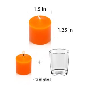 9-Pack 1.25-Inch Orange Votive Candles for Halloween Fall Harvest – Unscented Small Tealight Candle for Home Decor, Meditation, and Special Occasions