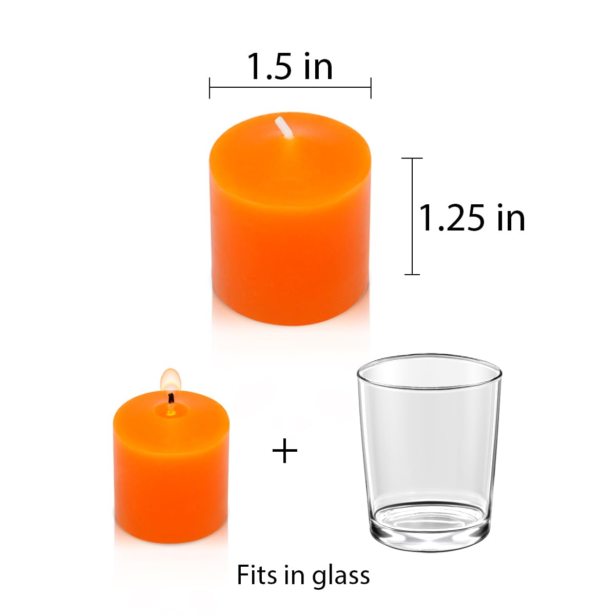 9-Pack 1.25-Inch Orange Votive Candles for Halloween Fall Harvest – Unscented Small Tealight Candle for Home Decor, Meditation, and Special Occasions