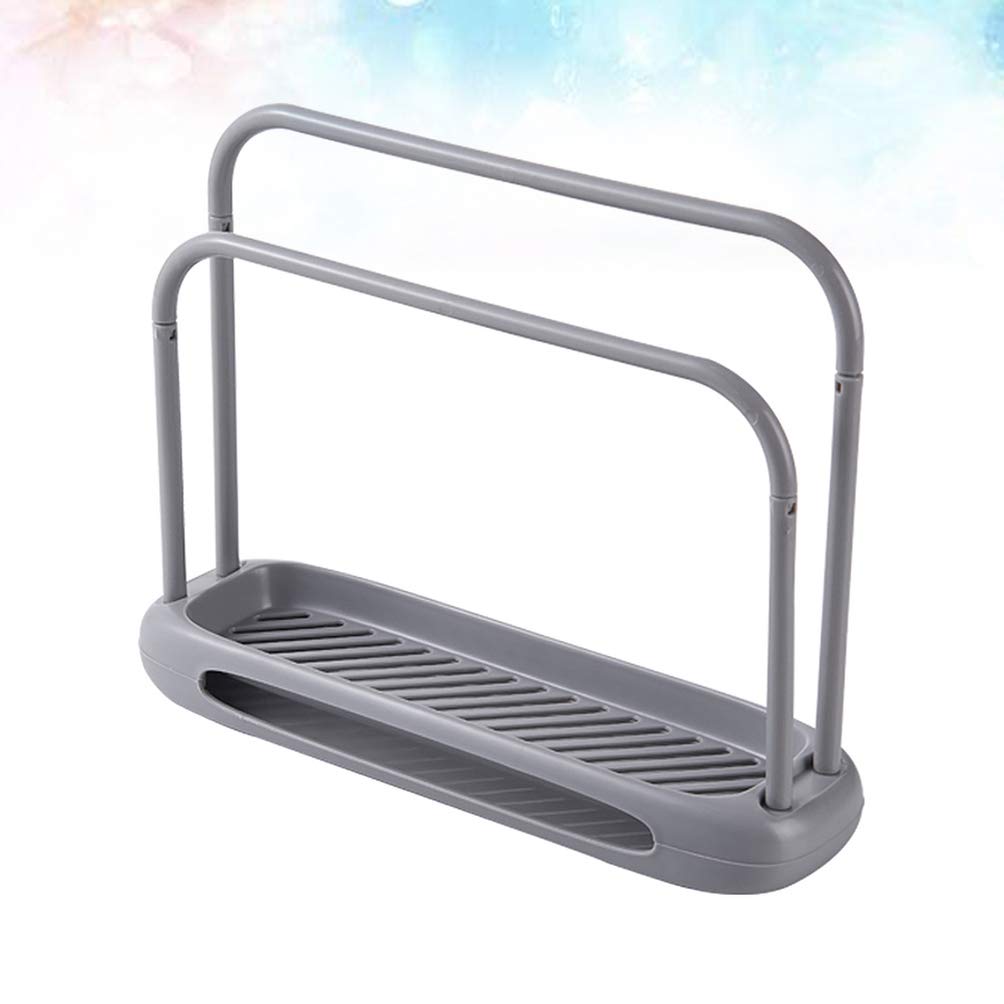 Towel Racks, Detachable Towel Storage Rack Towel Dish Towel Sponge Quick Dryer Double Rod Cloth Holder Towel Rack for Kitchen Bathroom/Grey/Taille 1