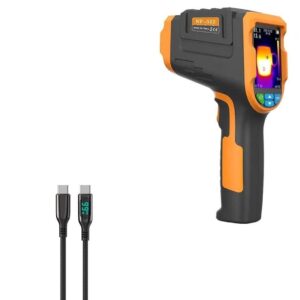 boxwave cable compatible with noyafa nf-525 handheld thermal imager - powerdisplay pd cable (6ft) - usb-c to usb-c (100w), led display 6 foot pd braided nylon cable - jet black