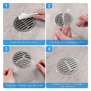 YUELER 10pcs Disposables Shower Drain Hair Catcher Stickers for Floor Drain Bathtub Bathroom Kitchen Filter Screen Stopper