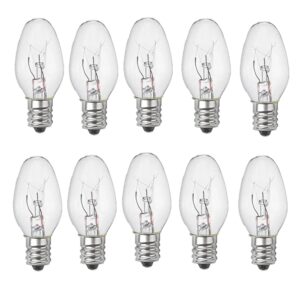 mmbgjkg incandescent c7 e12 base bulbs,15 watt replacement bulbs for himalayan salt lamps & baskets, chandeliers, scentsy & wax warmers, night lights,120v, dimmable (10)