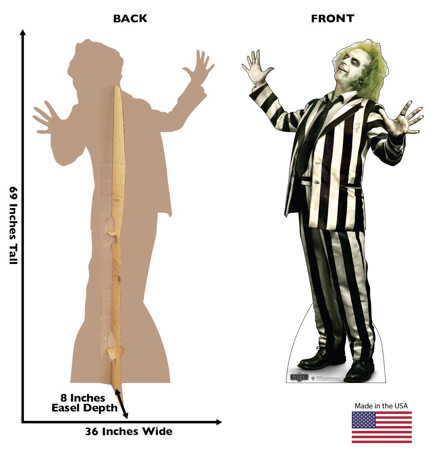 Cardboard People Beetlejuice Life Size Cardboard Cutout Standup - Beetlejuice Beetlejuice (2024 Film)