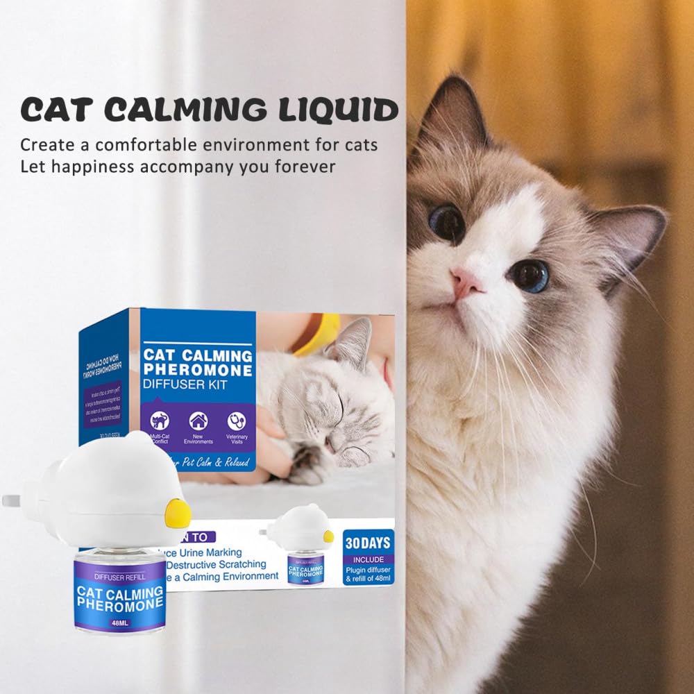 Cat Pheromones Calming Diffuser Long-Lasting Cat Calming Diffuser Safe for Cats of All Ages