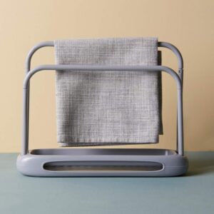 Towel Racks, Detachable Towel Storage Rack Towel Dish Towel Sponge Quick Dryer Double Rod Cloth Holder Towel Rack for Kitchen Bathroom/Grey/Taille 1