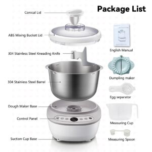 Dough Mixer 7L Large Capacity Electric Dough Maker with Ferment Function for Baking Bread Dough&Pizza Dough - Dough whisk 304 Stainless Steel Blender Add water/seasoning with Top Small Window