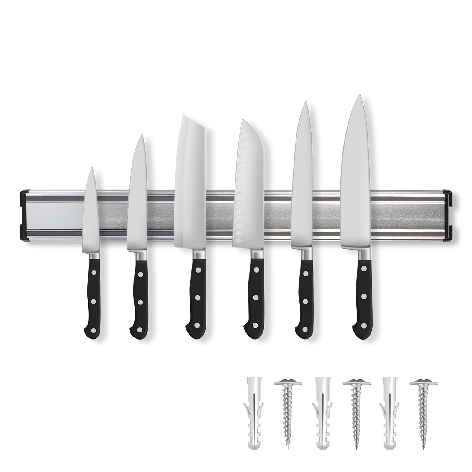 YIANSOL Magnetic Knife Holder for Wall 12 Inch Metal Knife Magnetic Strip Kitchen Magnet Knife Holder Strip Wall Mount Magnetic Knife Rack Knife Bar for Kitchen Utensil Holder & Tool Holder (12 Inch)