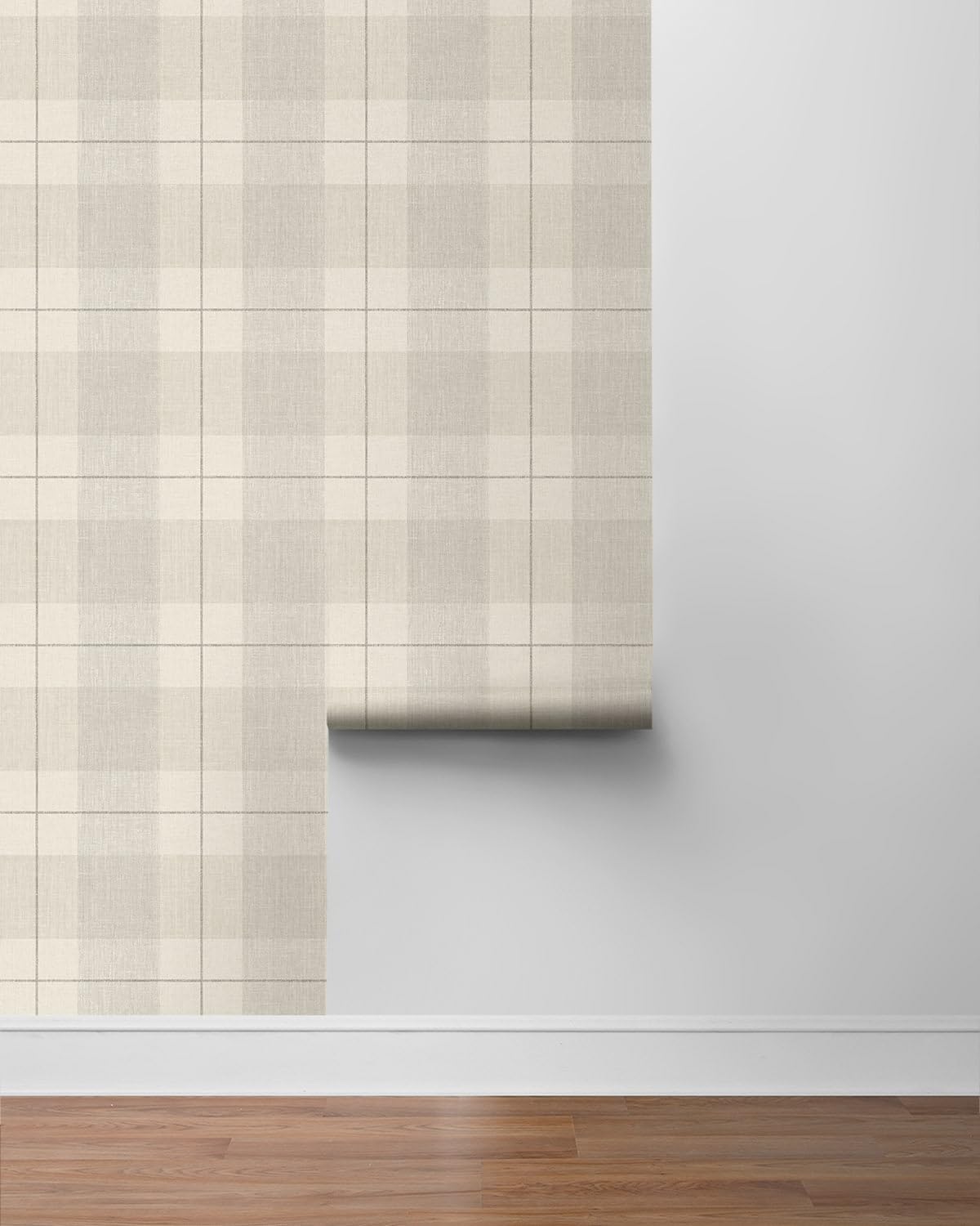 NextWall Lenox Hill Plaid Peel and Stick Wallpaper (Neutral)